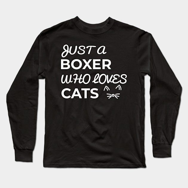 boxer cat Long Sleeve T-Shirt by Elhisodesigns